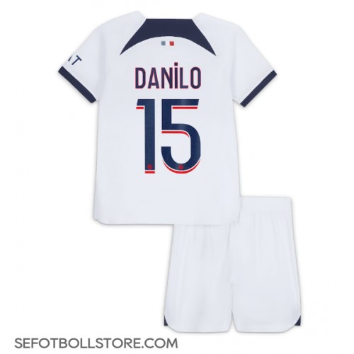 Paris Saint-Germain Danilo Pereira #15 Replika babykläder Bortaställ Barn 2023-24 Kortärmad (+ korta byxor)